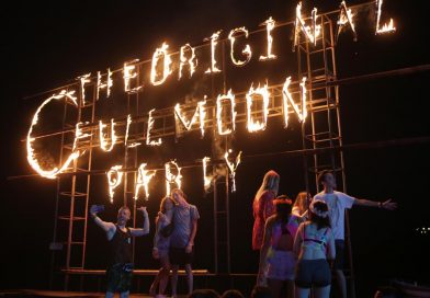 revellers enjoy themselves at the monthly Full Moon Party on Koh Phangan in Surat Thani